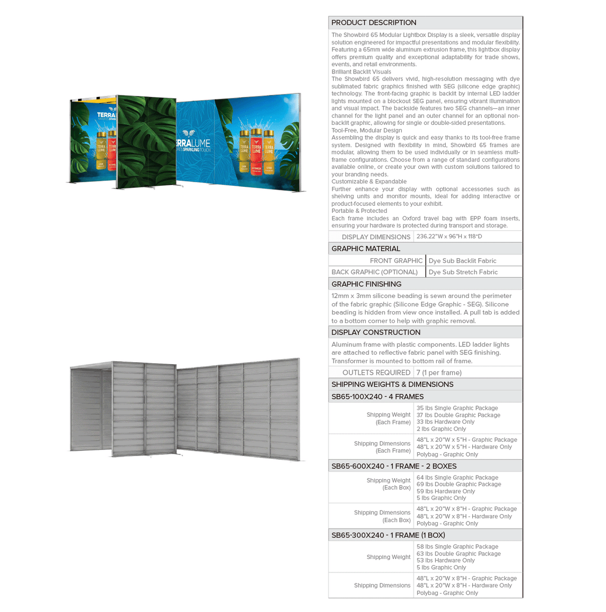 Showbird 65 20 x 10 Configuration J